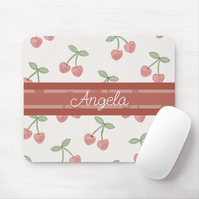 Sweetheart Cherries Mouse Pad (With Mouse)