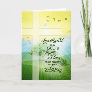 Sweetheart Christian God's Light and Love Birthday Card