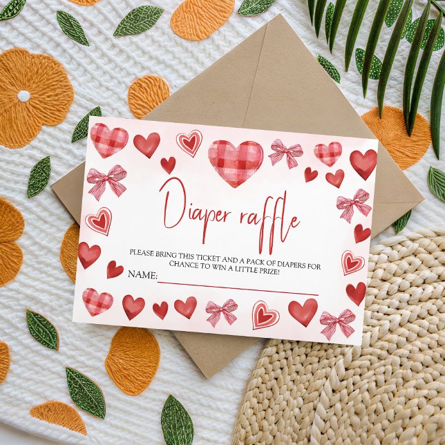 Sweetheart Diaper Raffle Baby Shower Ticket Enclosure Card (Creator Uploaded)