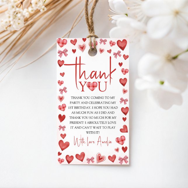 Sweetheart First Birthday Favor Tag (Creator Uploaded)