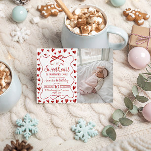 Sweetheart First Birthday Invitation Photo