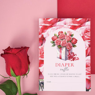 Sweetheart Floral Arch Baby Shower Diaper raffle Enclosure Card