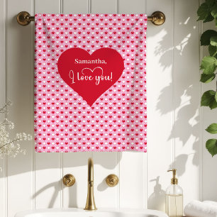 Sweetheart Hearts Personalized Valentine Bath Towe Towel Set