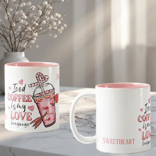 Sweetheart Iced Coffee is My Love Funky Customized Two-Tone Coffee Mug