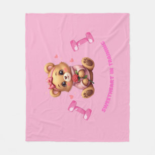 Sweetheart in Training – Cute Baby Bear Valentine  Fleece Blanket