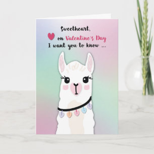 Sweetheart Llamas Valentine’s Day Hearts Card