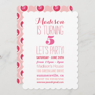Sweetheart Love Pink Girl Birthday Party Invite