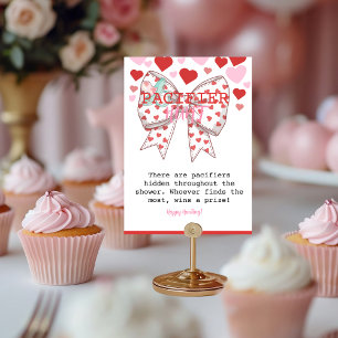 Sweetheart Pacifier Hunt Baby Shower Game Table Number
