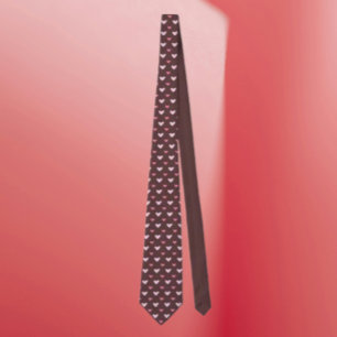 Sweetheart Pattern Necktie – Pink Hearts