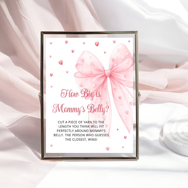 Sweetheart Pink Bow How Big is Mummy's Belly Poster (Creator Uploaded)