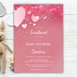 Sweetheart Pink Valentine Baby Shower Invitation