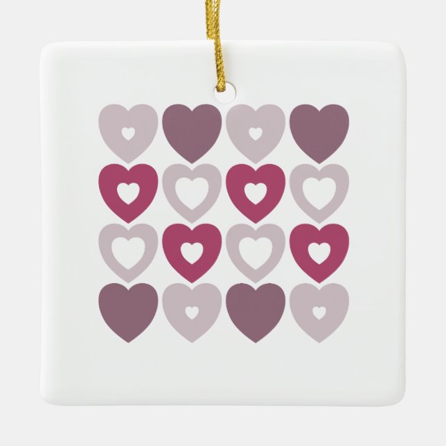 Sweetheart Quilt Ceramic Ornament (Front)