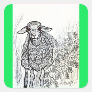 Sweetheart Sheep Square Sticker