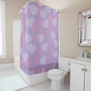 Sweetheart Sprinkle   Heart Pattern Shower Curtain
