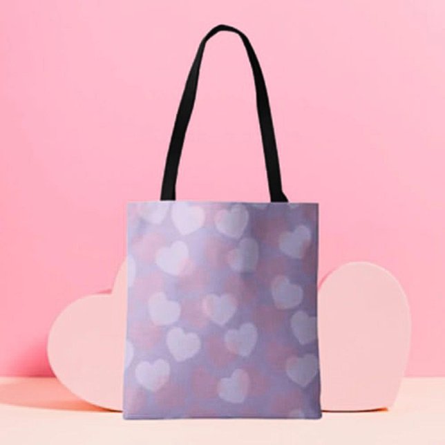 Sweetheart Sprinkle | Lavender Heart Pattern Tote  Bag (Creator Uploaded)