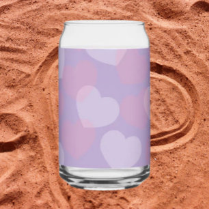 Sweetheart Sprinkle   Pink & White Hearts  Can Glass