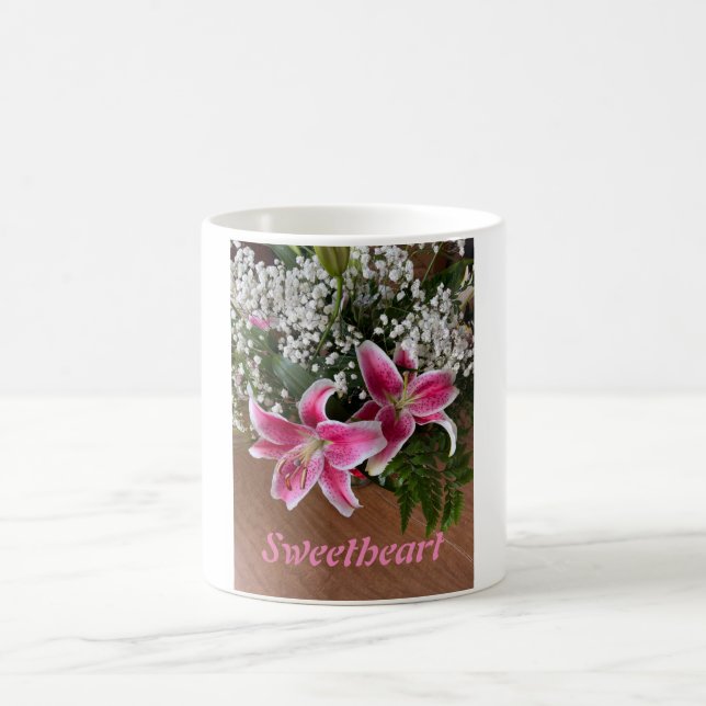 Sweetheart, Stargazer Lilies Coffee Mug (Center)