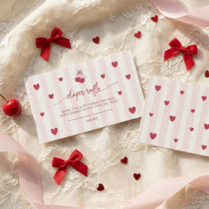 Sweetheart Valentine Baby Girl Diaper Raffle Enclosure Card