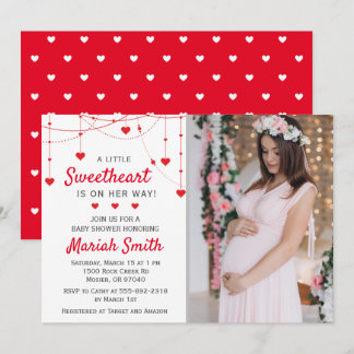 Sweetheart Valentine February Girl Boy Baby Shower Invitation