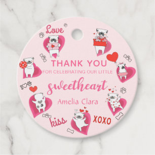 Sweetheart Valentine Puppy Baby Shower Favour Tags