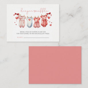 Sweetheart Valentines Baby Shower Diaper Raffle Enclosure Card