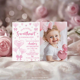 Sweetheart Valentine's Birthday Photo Invitation