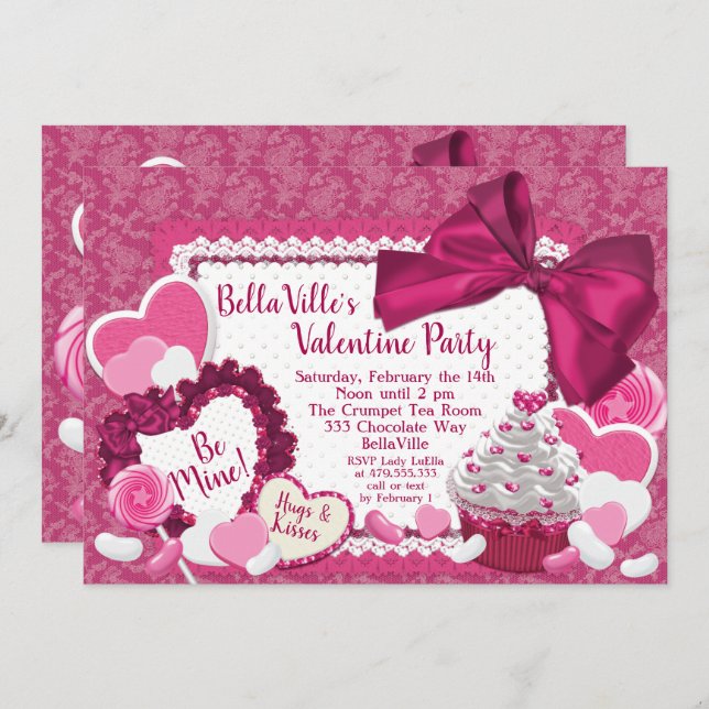 Sweetheart Valentine's Day Party Invitation (Front/Back)
