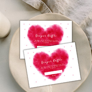Sweetheart Valentines Diaper Raffle Baby Shower Enclosure Card
