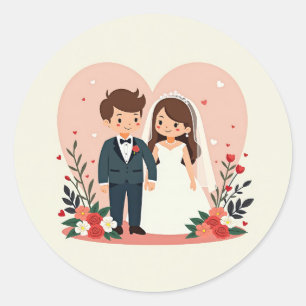 Sweetheart Wedding Couple Stickers