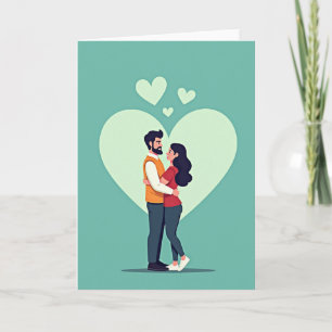 Sweethearts Hugging Card