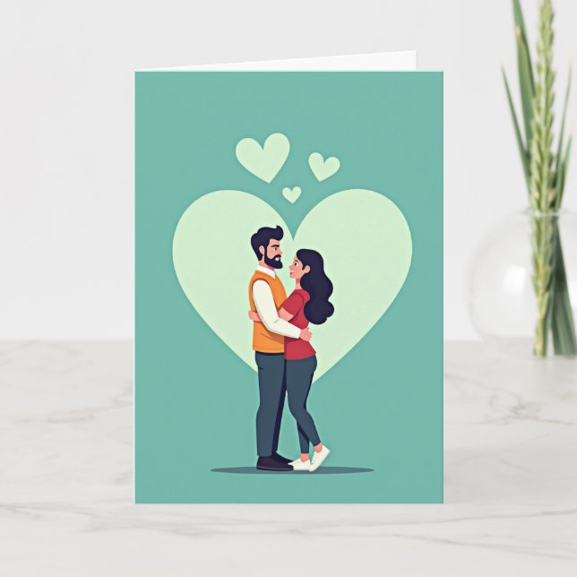 Sweethearts Hugging Card (Front)