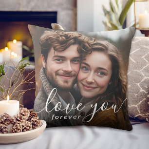Sweethearts Love You Forever Couple's Photo Cushion