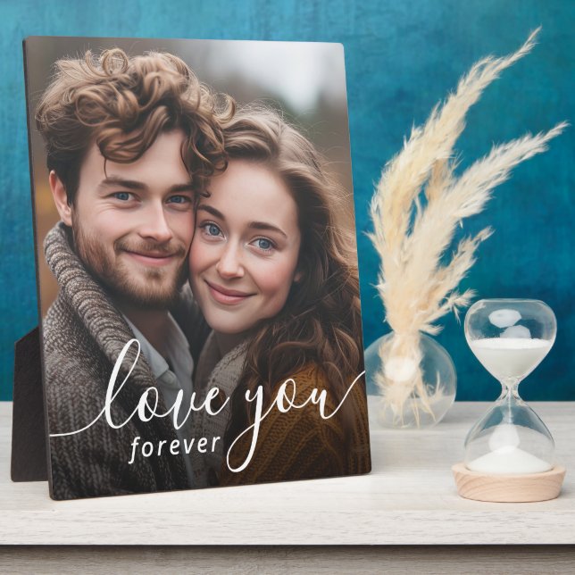 Sweethearts Love You Forever Couple's Photo Plaque (Side)