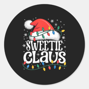 Sweetie Claus Funny Xmas Christmas Grandma Holiday Classic Round Sticker