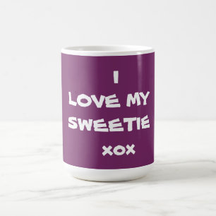 Sweetie Coffee Mug  I LOVE MY SWEETIE Purple Cup