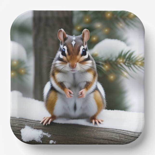 Sweetie Pie Chipmunk Paper Plate (Front)