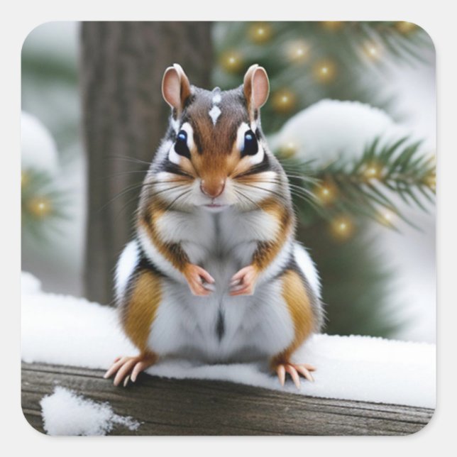 Sweetie Pie Chipmunk Square Sticker (Front)