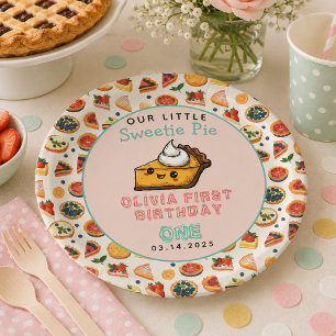 Sweetie Pie - Pi Day 1st Birthday Party Paper Plate