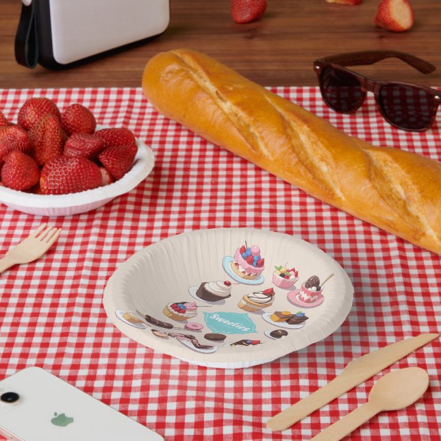 Sweeties 7" Paper Bowl Plate (Picnic)