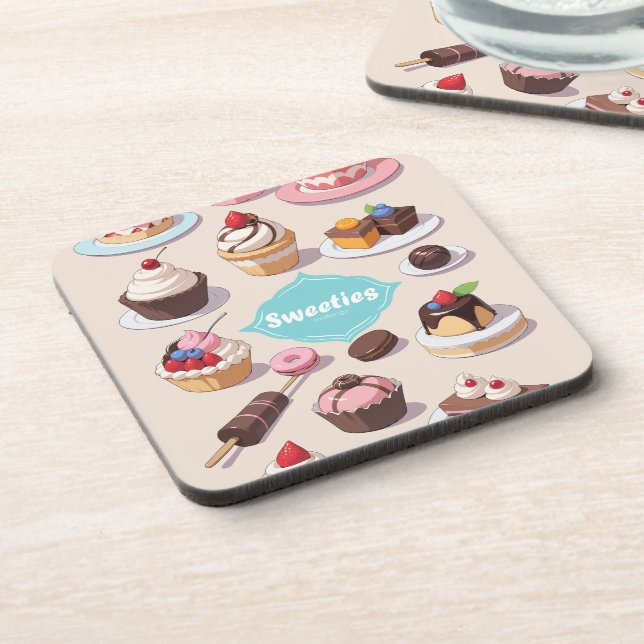 Sweeties hard plastic coaster (Left Side)