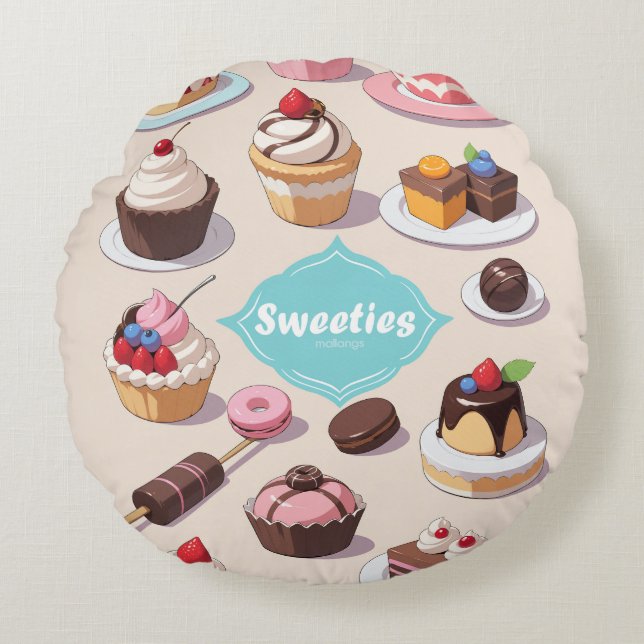 Sweeties round pillow (Front)