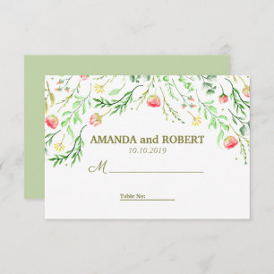 Sweetly Romantic   Floral Wedding Table Place Invitation