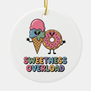 Sweetness Overload   Doughnut & Ice Cream Kids Ceramic Tree Decoration