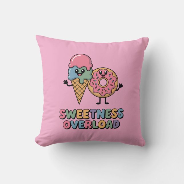Sweetness Overload | Doughnut & Ice Cream Kids Cushion (Front)