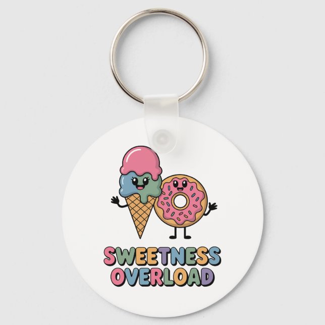 Sweetness Overload | Doughnut & Ice Cream Kids Key Ring (Front)