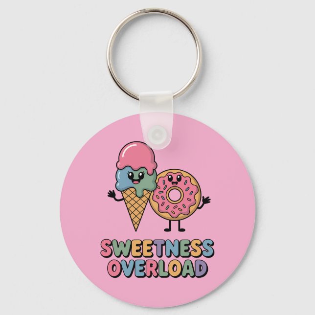 Sweetness Overload | Doughnut & Ice Cream Kids Key Ring (Front)