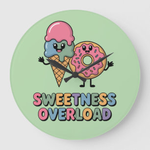 Sweetness Overload Doughnut & Ice Cream Kids Large Clock