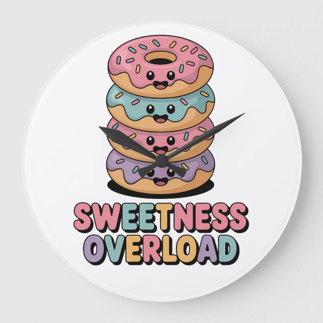 Sweetness Overload | Doughnut Kids Large Clock (Front)