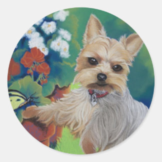 Sweetness Yorkie Classic Round Sticker