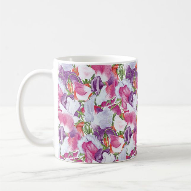 Sweetpeas All Over Mug (Left)